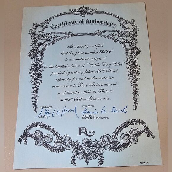 NEW Little Boy Blue, John McClelland Collector Plate - Picture 3 of 5